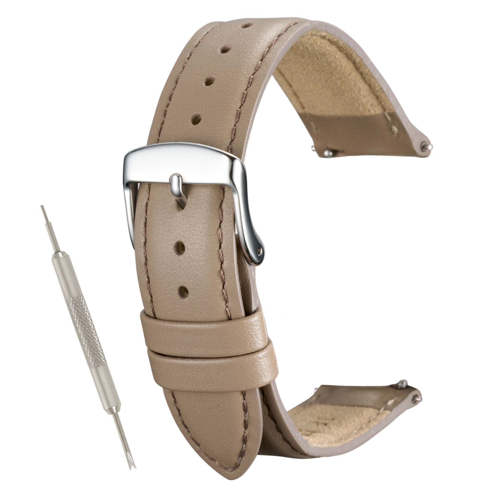 【レバータイプ】撥水 本革ベルト  10mm 11mm 12mm 13mm 14mm 16mm 17mm 18mm 19mm 20mm 21ｍｍ 22mm 奇数幅 レザー 時計ベルト 牛革 クリッカー バンビ MC002 | BAMBI | 06