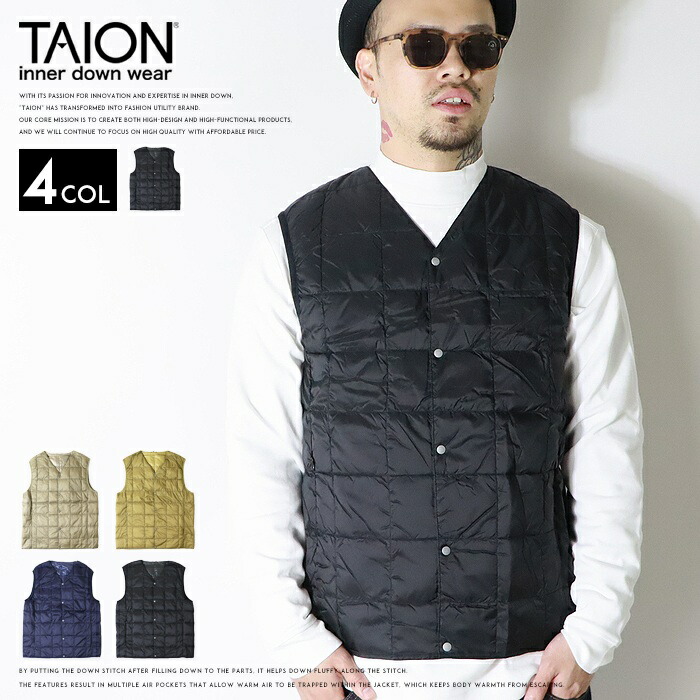 TAION（タイオン） taion TAION ダウンベスト Vネック インナーダウン
