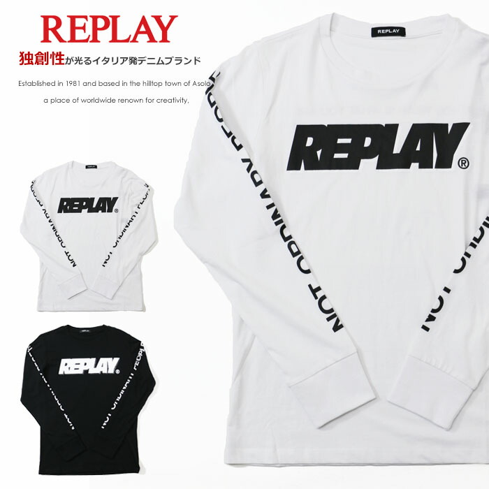 Replay リプレイ y2k スネーク グラフィック ロンT REPLAY（リプレイ） tシャツ 長袖 ロンt プリント ロゴ アメカジ
