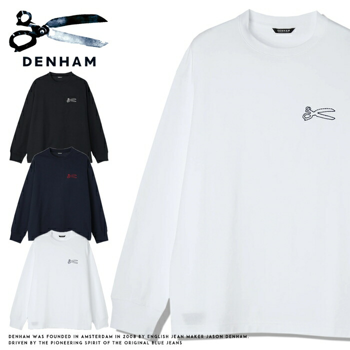 DENHAM（デンハム） DENHAM tシャツ ロンt 長袖 刺繍 ロゴ ワン