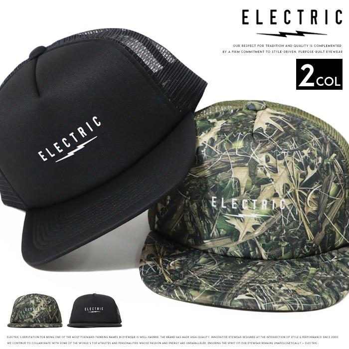 Electric Cottage ロゴ メッシュキャップ ブラック ELECTRIC（エレクトリック） メッシュキャップ スナップバック 帽子