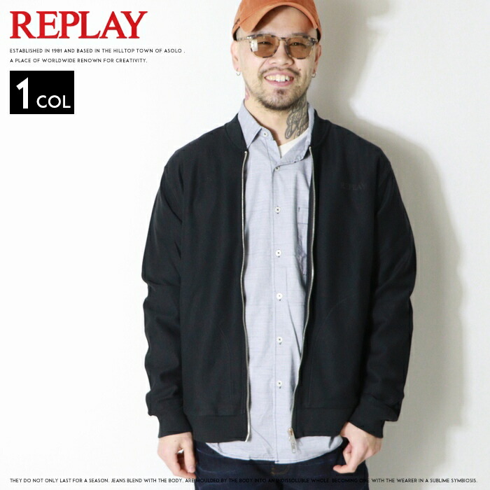 REPLAY（リプレイ） スウェット ジップアップ 長袖 ロゴ アメカジ