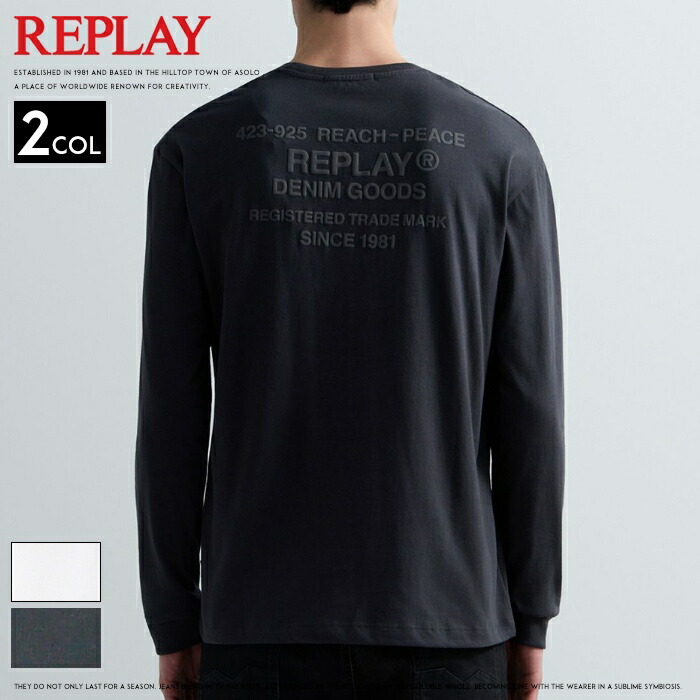 REPLAY（リプレイ） tシャツ 長袖 ロンT プリント ロゴ アメカジ 