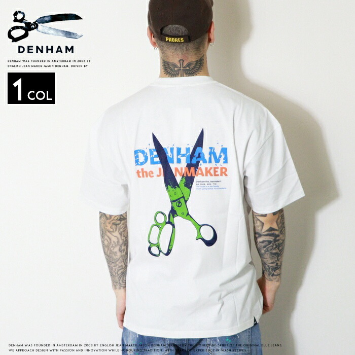 【未使用タグ付き】【アウトレット】【DENHAM】Tシャツ 中古・古着通販】Denham (デンハム) プリントTシャツ ブラック サイズ