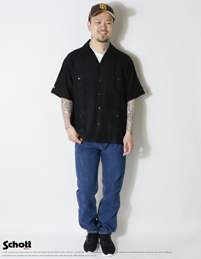 SCHOTT（ショット） キューバシャツ 半袖シャツ 開襟シャツ 50's