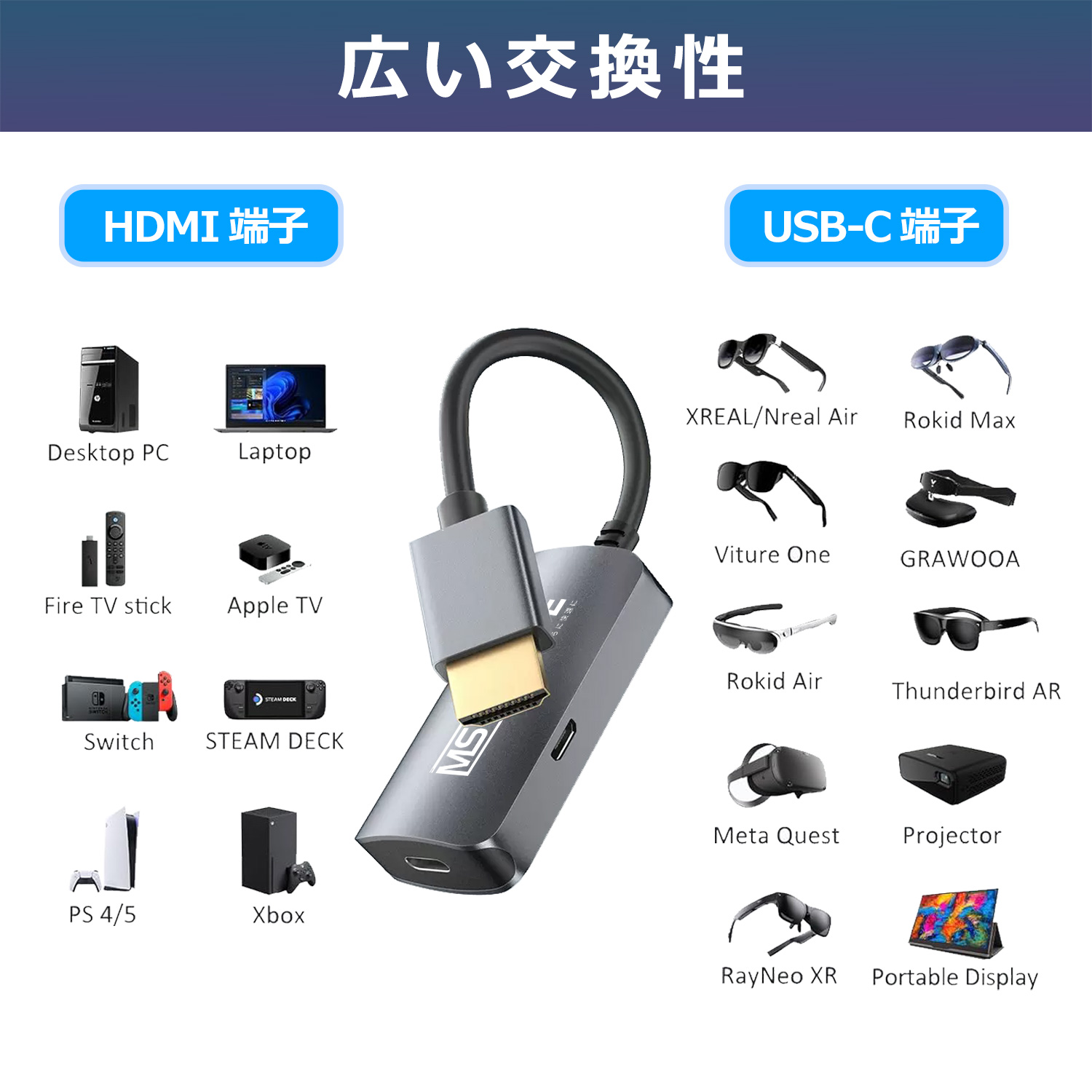 MSL FORCE HDMI to USB C Type-C変換アダプタ ウルトラHD 4K MSL FORCE HDMI to USB C Type-C変換アダプタ ウルトラHD 4K