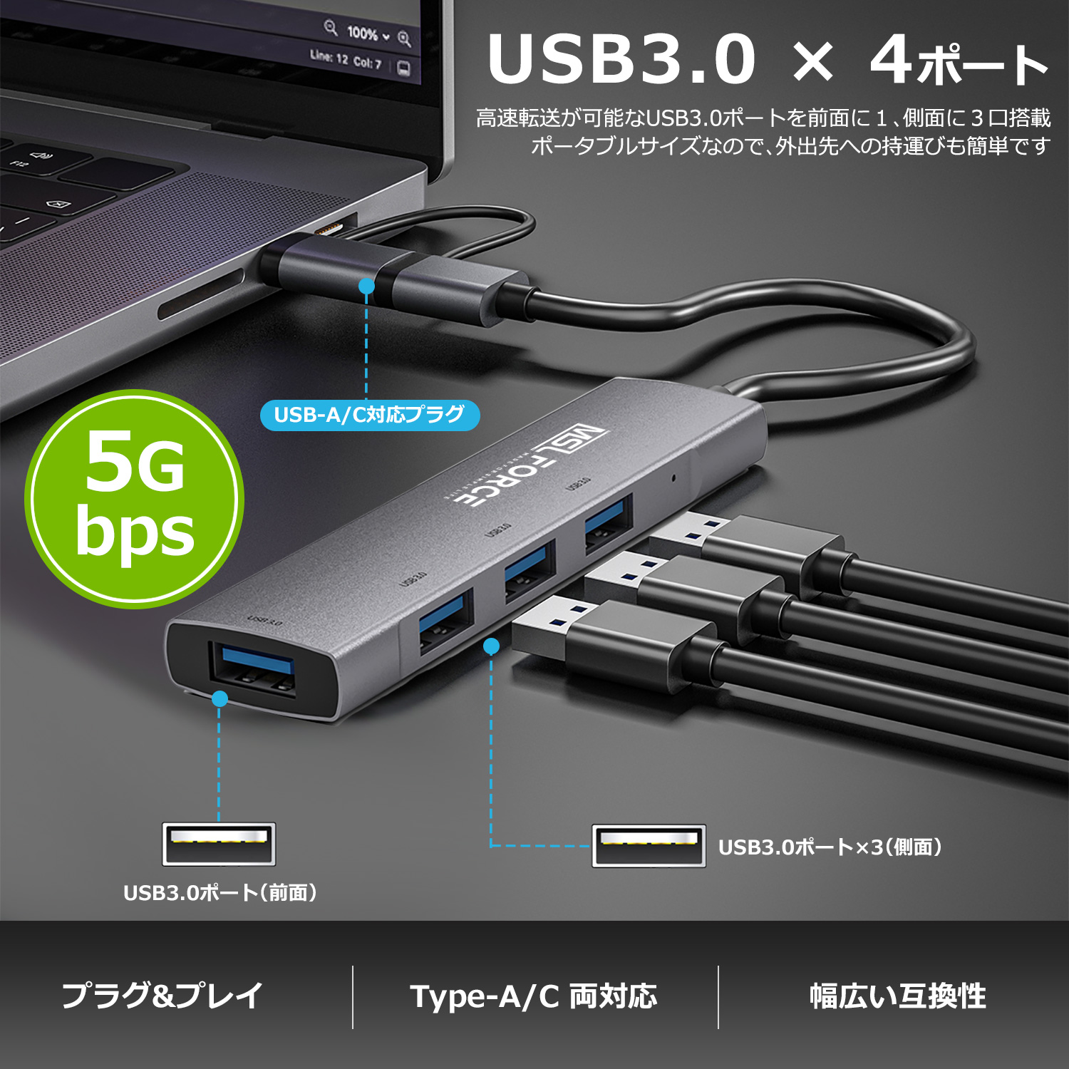 【新品未使用】MacBook Pro 専用多機能USBハブ Amazon | ICZI 10Gbps USB C ハブ USB-C3.2 4ポート拡張、USB