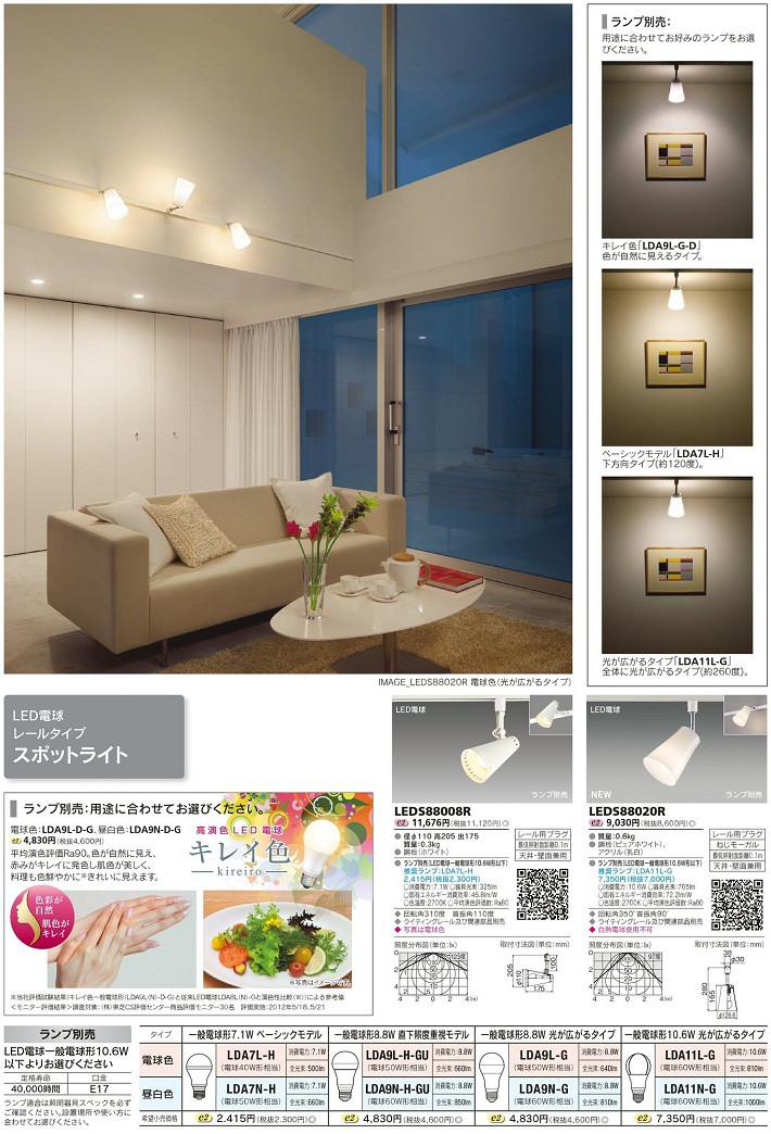 TOSHIBA（東芝） LEDS88020R ライティングレール用 LEDスポットライト