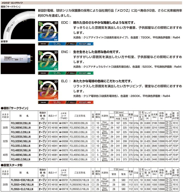 最大47%OFFクーポン 東芝 FL20SS・ENC 18LLN メロウZロングライフ