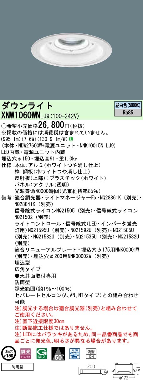 税込?送料無料】 Ｎ区分 パナソニック施設照明器具 NNK00001W ポーチライト オプション リニューアルプレート discoversvg.com