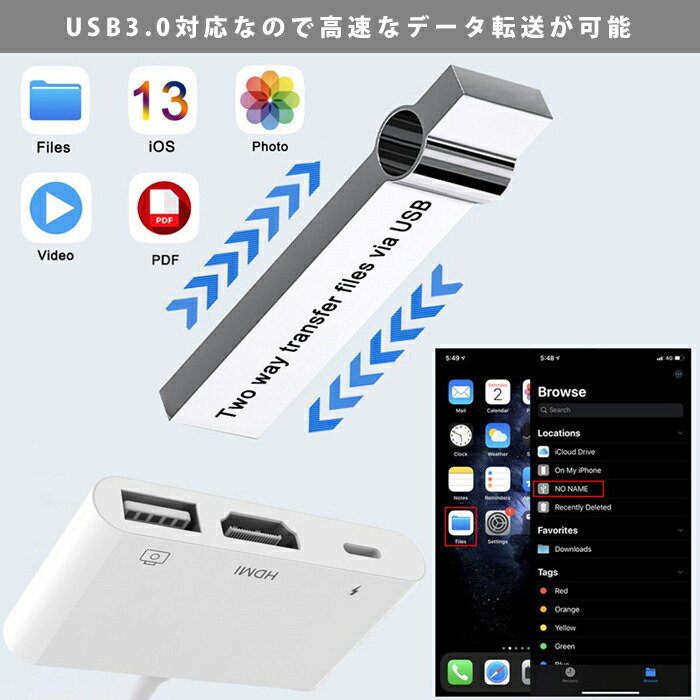 Lightning - USB3.0/HDMIアダプタ