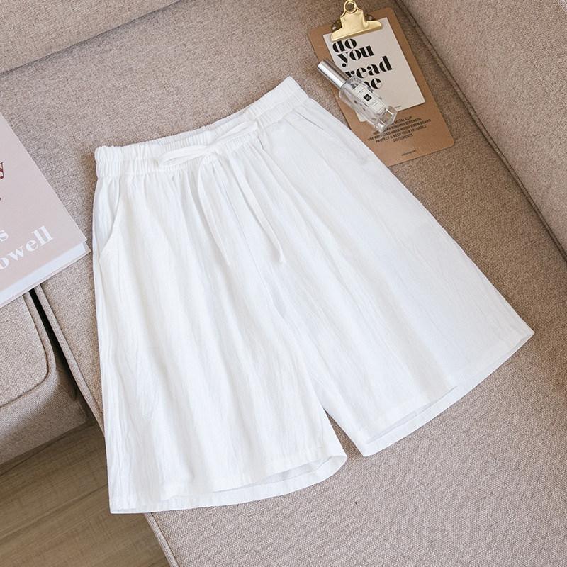 2点8％off ショートパンツ ハーフパンツ レディース 夏 綿麻 リネンパンツ ワイド 薄手 ウェストゴム ゆったり 吸汗 通気性 体型カバー | ブランド登録なし | 01