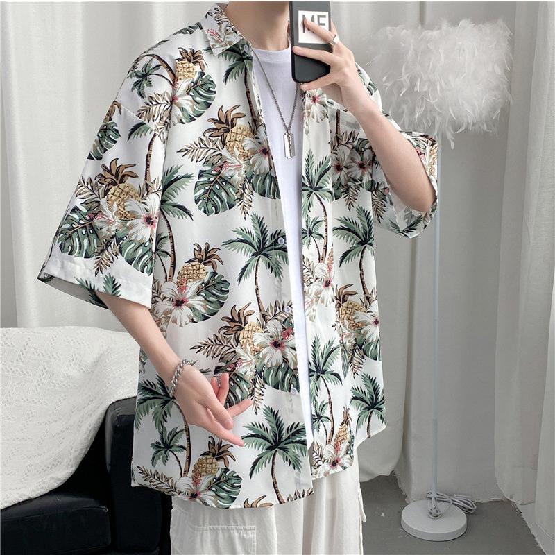 アロハシャツ メンズ 半袖シャツ 開襟シャツ トップス カジュアルシャツ 総柄シャツ一部 薄手 夏 ビーチ 海 旅行 リゾート 涼しい 吸汗速乾 | ブランド登録なし | 01