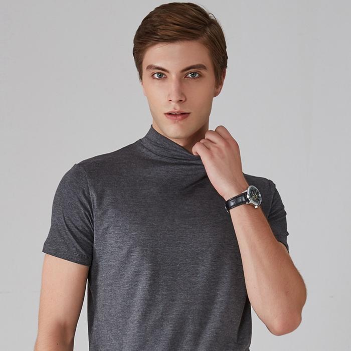 Tシャツ モックネック ゴルフ 半袖 メンズ ハイネックTシャツ カットソー ポロシャツ インナー 肌着 ゴルフウェア 無地 春夏 父の日 |  | 03