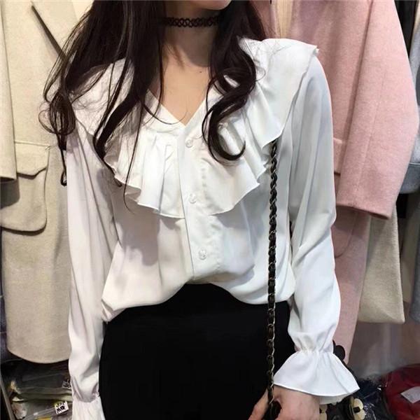 ブラウス レディース 長袖 シャツ vネック ス 無地 秋服 シンプル ママ ゆったり 韓国風 体型カバー 30代 40代 おしゃれ 通勤 |  | 01