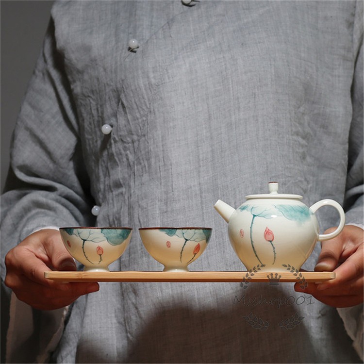 茶器セット 急須 日本茶用品 茶道具 お茶 中国茶器 陶磁器 プレゼント 茶碗 湯飲み 和風 禅 急須+湯飲み*2+茶盆 お茶会 茶道  :YH0990:エムズショップ 通販 