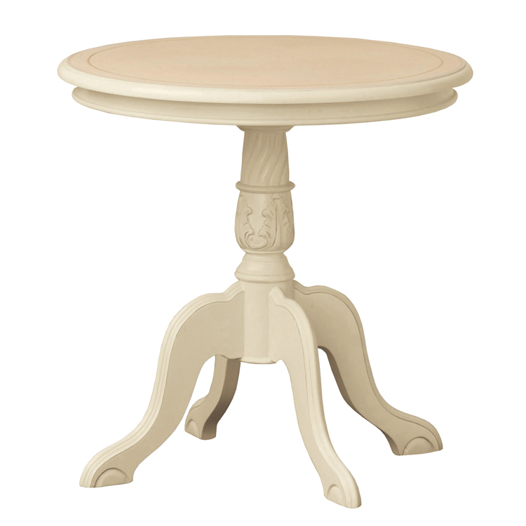 テーブル 白 カフェテーブル 丸 高さ60 丸テーブル ティーテーブル 円型 アンティーク家具 コモ (92168/28571)(KR)