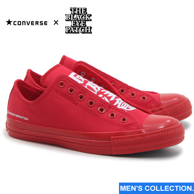 コンバース オールスター 100 ブラックアイパッチ スリップ ＯＸ レッド ローカット スニーカー 取扱注意 CONVERSE ALL STAR  100 BlackEyePatch SLIP OX RED