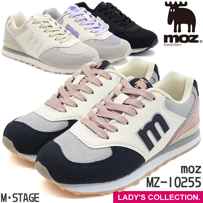 もも  moz（モズ） レディース ローカット スニーカー moz MZ-10255 ネイビー