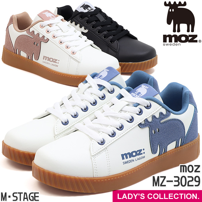 モズ moz（モズ） レディース ローカット スニーカー moz MZ-3029 ホワイト