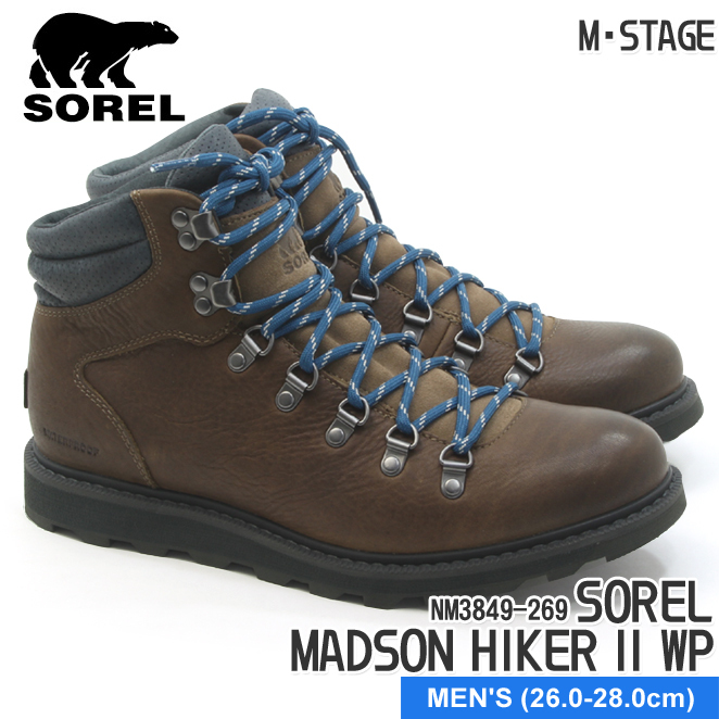 ソレル マディソン ハイカー2 ウォータープルーフ サドル メンズ 茶系 SOREL Madson Hiker II WATERPROOF  SADDLE マウンテンブーツ ウィンター スノー