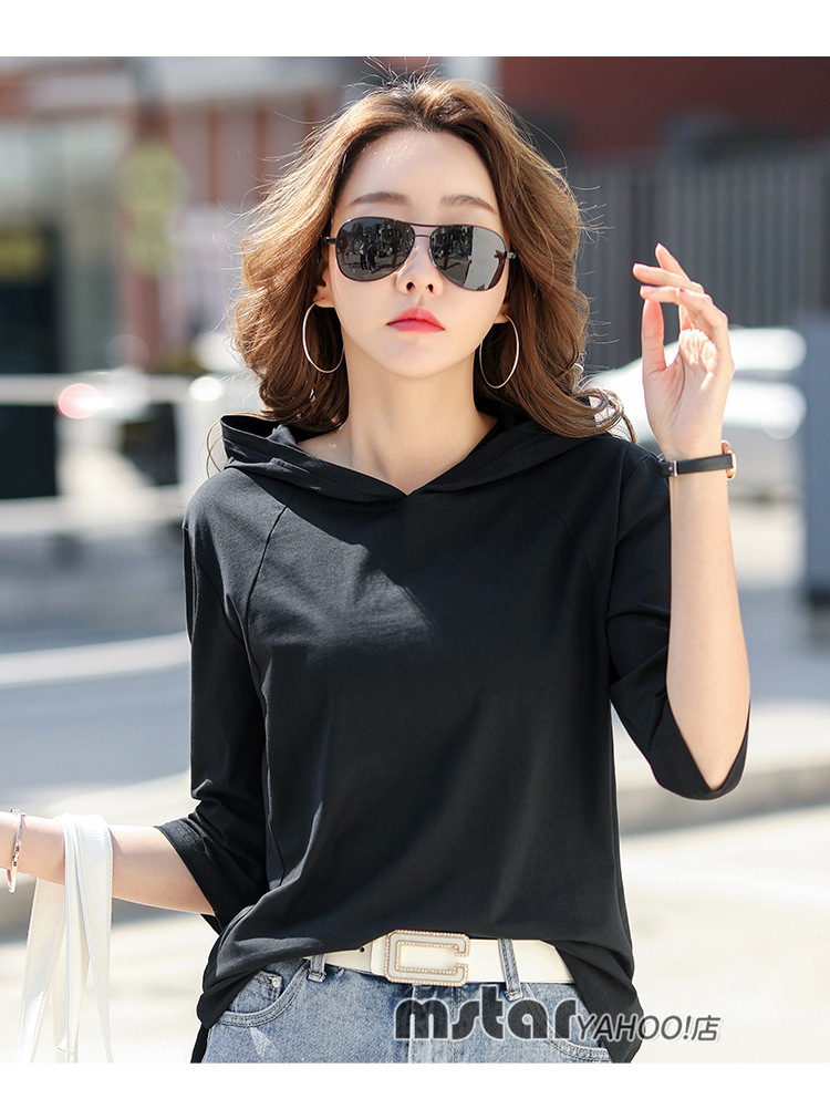 パーカー Tシャツ レディース 夏 半袖 5分袖 半袖パーカー 5分袖パーカー おしゃれ トップス カジュアル Tシャツ カットソー Tシャツ フード付き 無地 着やせ Pf Mstar Yahoo 店 通販 Yahoo ショッピング