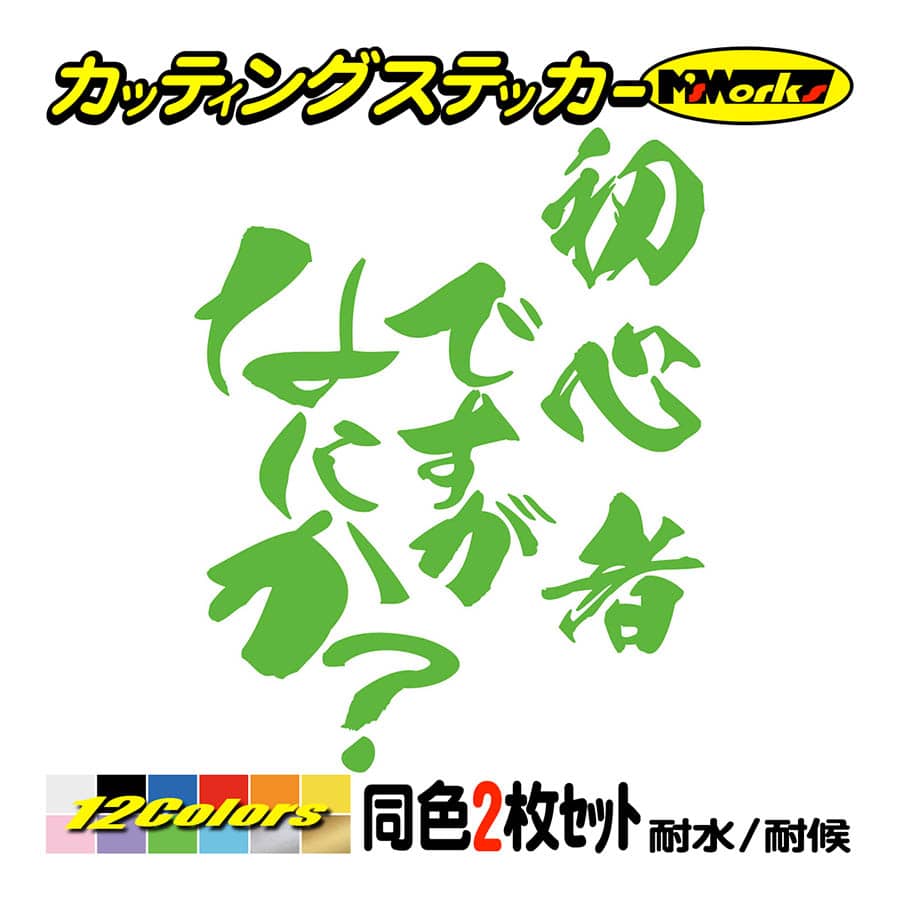 車 バイク おもしろ ステッカー 初心者ですがなにか？ (2枚1セット) カッティングステッカー ヘルメット つぶやき 煽り対策 セリフ ワンポイント｜msworks｜12
