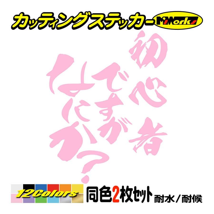 車 バイク おもしろ ステッカー 初心者ですがなにか？ (2枚1セット) カッティングステッカー ヘルメット つぶやき 煽り対策 セリフ ワンポイント｜msworks｜10