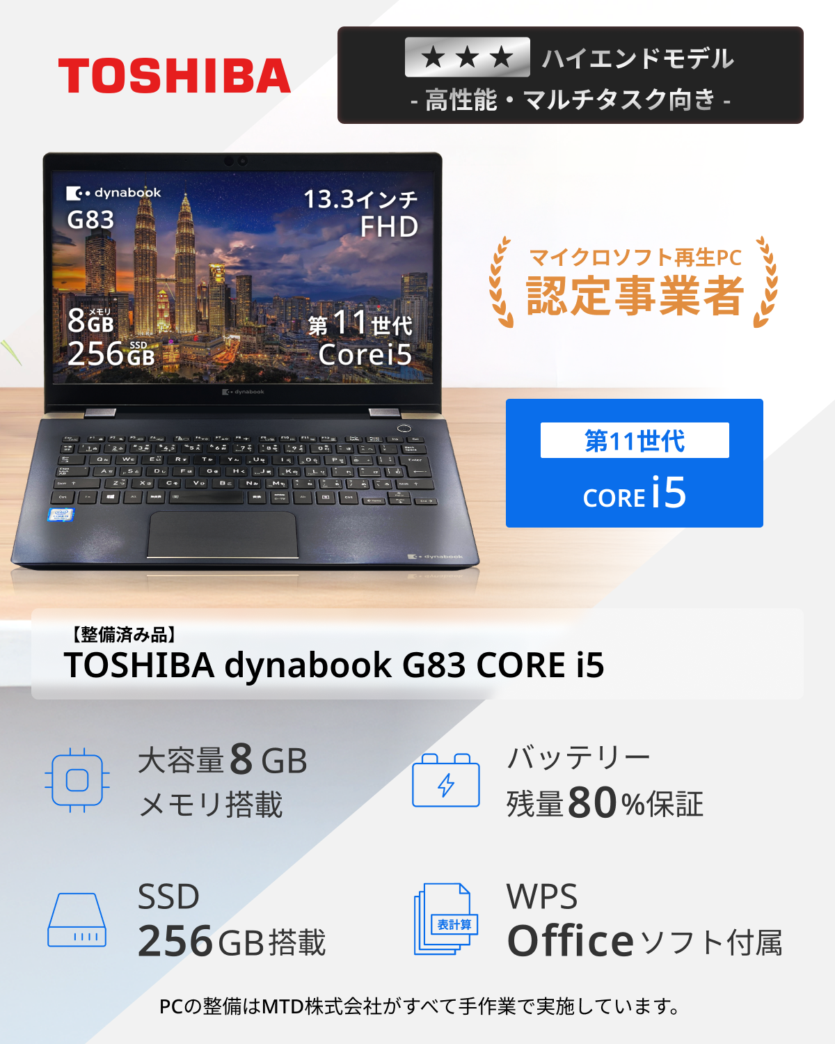 TOSHIBA（東芝） 中古 ノートパソコン ダイナブック dynabook G83/HS
