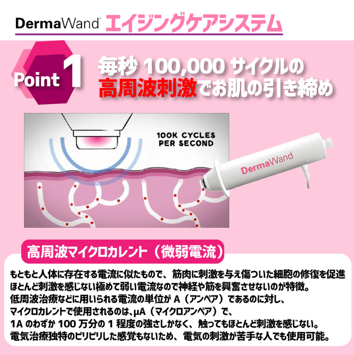 RF美顔器 リフトアップ ダーマワンド Derma Wand スチーマー EMS KNS