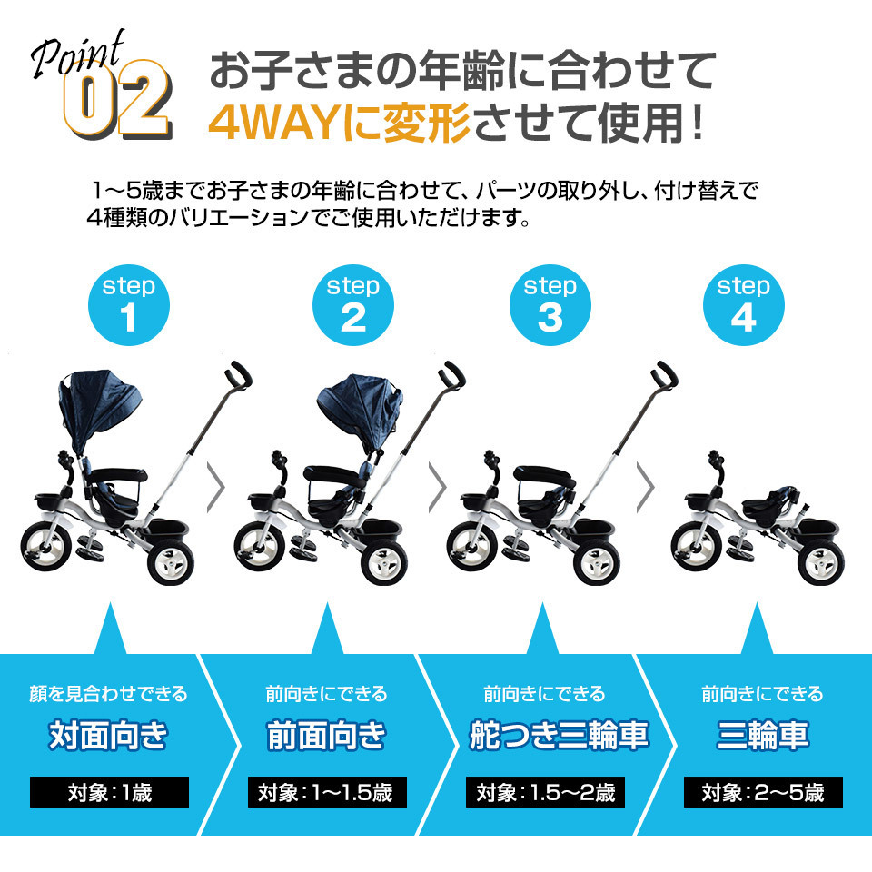 ピンクとブルー限定特価☆8,990円】三輪車 折りたたみ 幼児用 4way 4in1 座面回転 対面可能 サンシェード付 1歳 2歳 3歳 子供  :mtc906-sale:mtkshop - 通販 - Yahoo!ショッピング