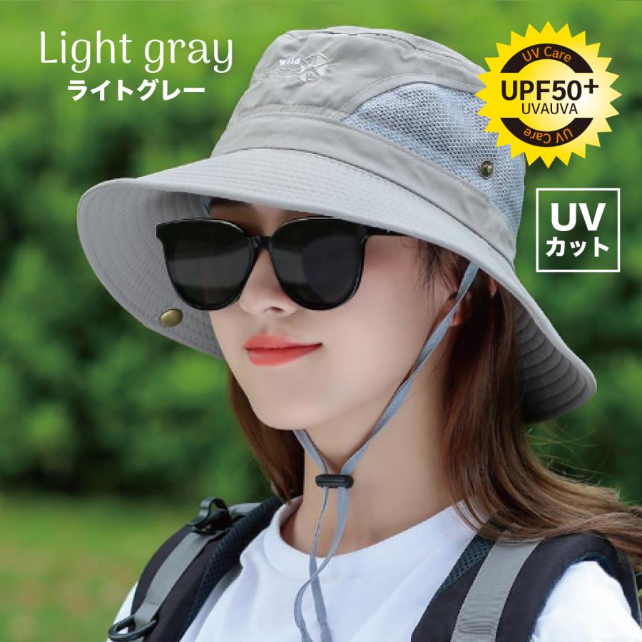 帽子 レディース メンズ UV ツバ広 夏用 UVカット サファリ 深め あご紐 折りたたみ 涼しい かわいい 日よけ 撥水 たためる メッシュ｜mtkshop1226｜04