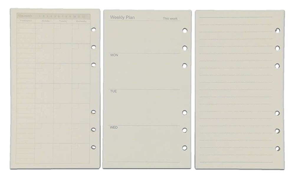 システム手帳用 リフィル A6 6穴 90頁 アイボリー 3冊セット 罫線 月間 週間 1136 Mts Shop 通販 Yahoo ショッピング