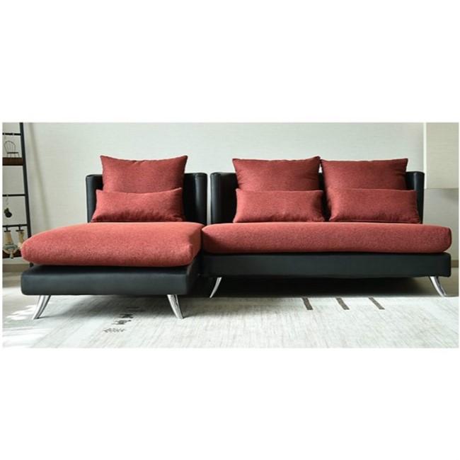 高評価続出！ シェーズロングソファー　ファブリック仕様　 カウチ左右入替え自由　2色選択　脚付き　開梱設置送料無料 【ZYX1226183662】(43900円)