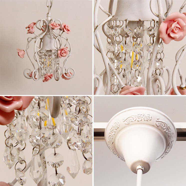 シャンデリア 別売りでリモコン付き LED タンドル 1灯 ホワイト バラ