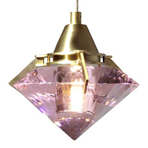ダイヤモンドペンダントライト ガラス ダイヤモンド クリスタルガラス クリア ピンク 高級感 Brillia ブリリア