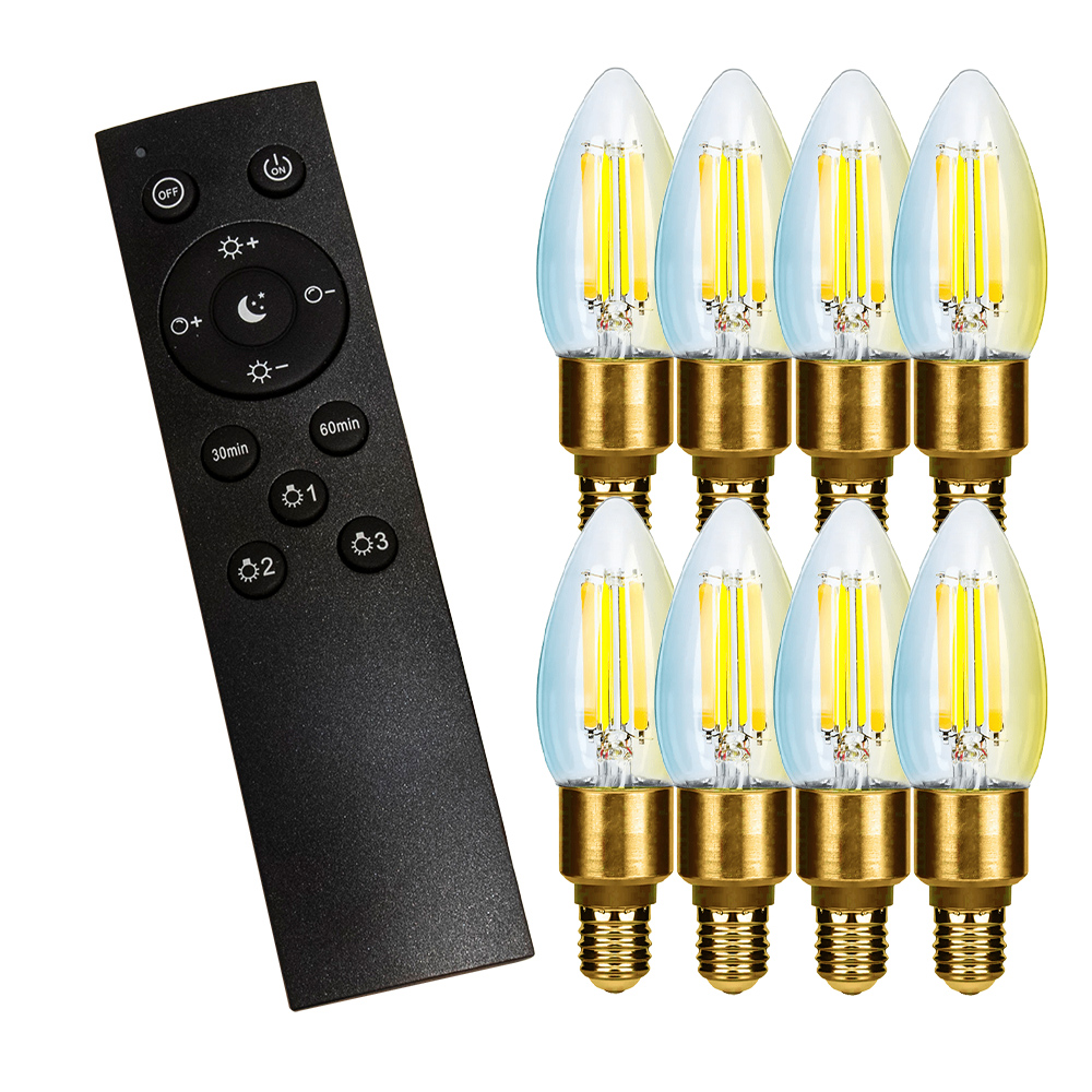 シャンデリア型 LED電球 リモコンセット E-17 調光 調色 昼光色 昼白色