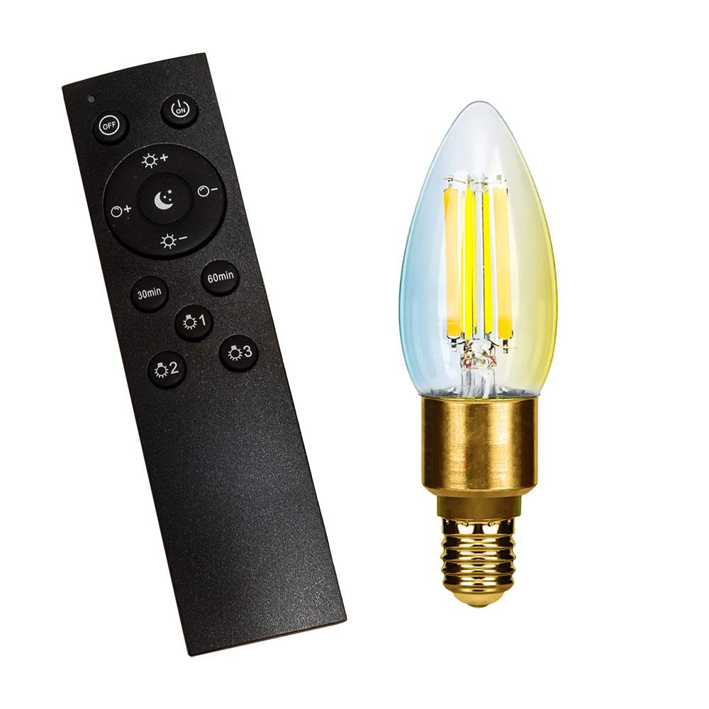 シャンデリア型 LED電球 リモコンセット E-17 調光 調色 昼光色 昼白色