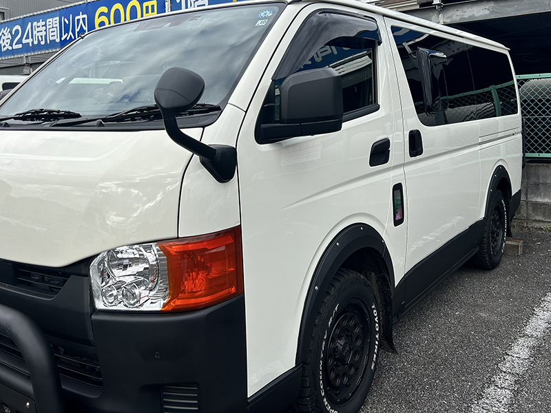 ハイエース200系 ビッグワイドバイザーと小窓バイザーのセット / ドア