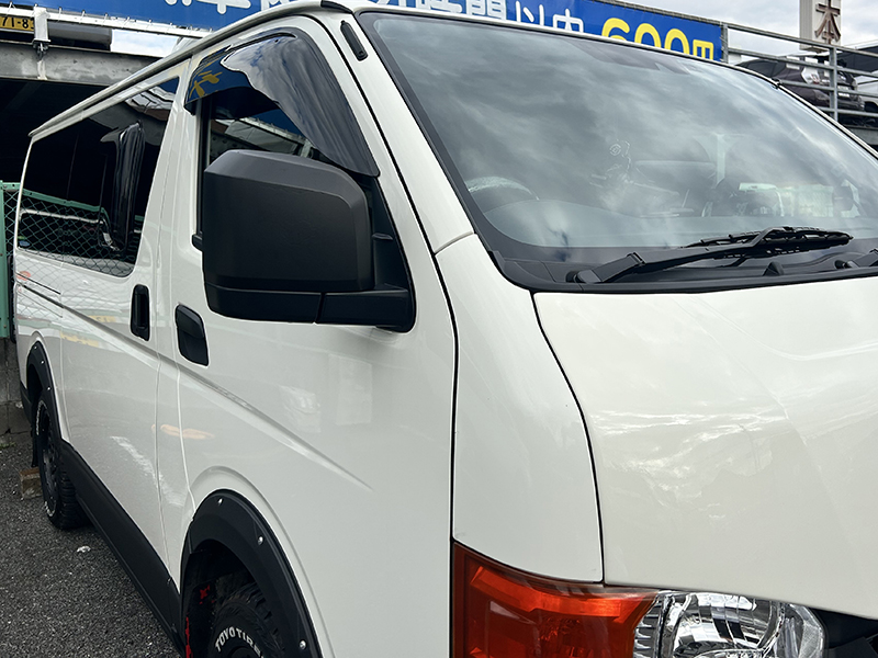 ハイエース200系 ビッグワイドバイザーと小窓バイザーのセット / ドア