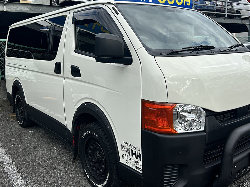 ハイエース200系 ビッグワイドバイザーと小窓バイザーのセット / ドア