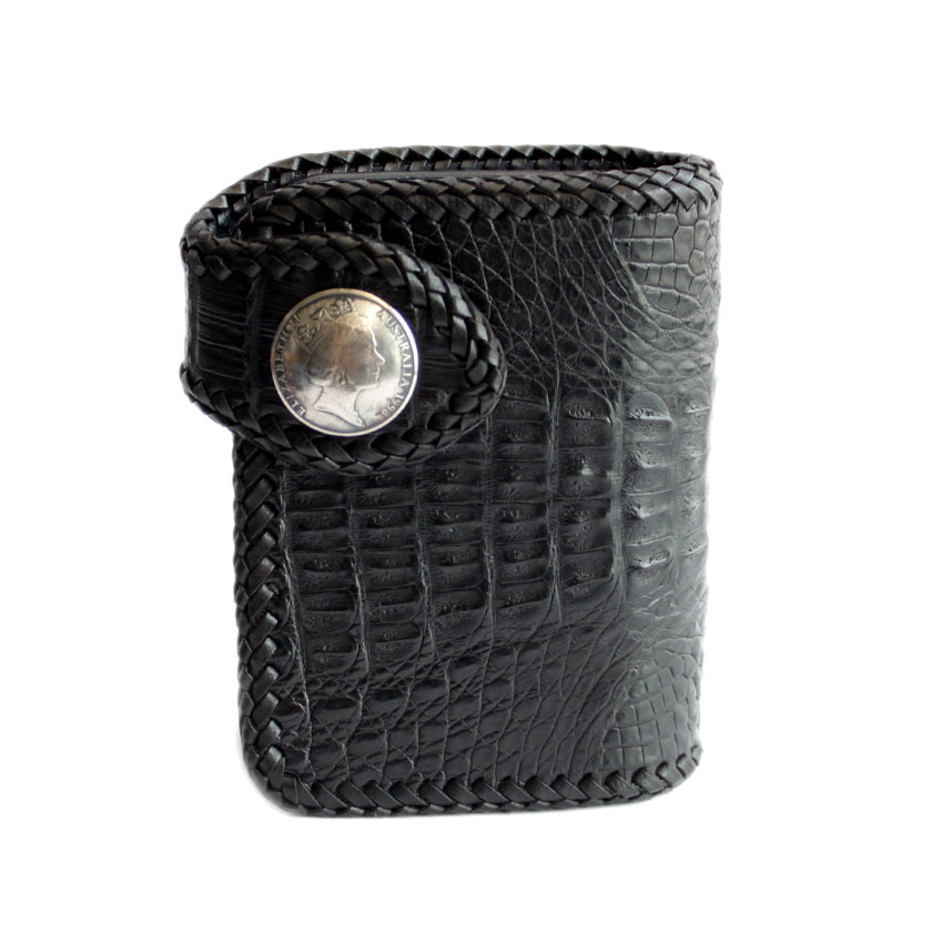 カイマン ワニ革 ショートウォレット 二つ折り財布/エリザベスコイン