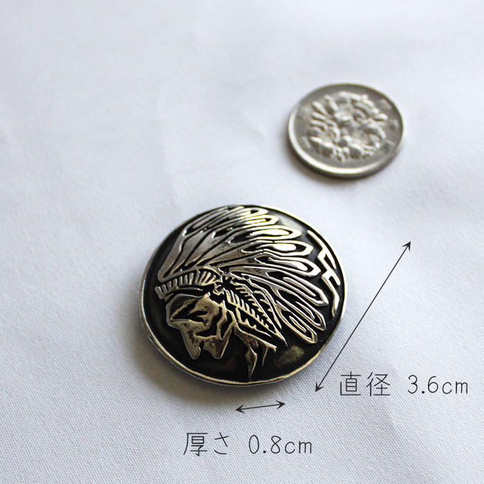 希少 当時物 ラージサイズ ナグァール nagual コンチョピンズ ボタン コンチョ ボタン シルバー925/ネジ式/インディアン彫金/ビッグコンチョ