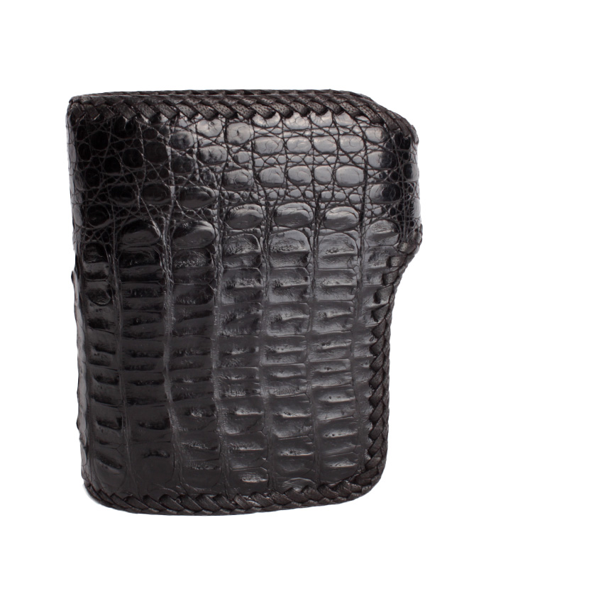 【美品】ヴァシュモン✖️カオス別注
黒 キルティング ロングコート 二つ折り財布 ワニ革カイマンクラウンブラック ショートウォレット