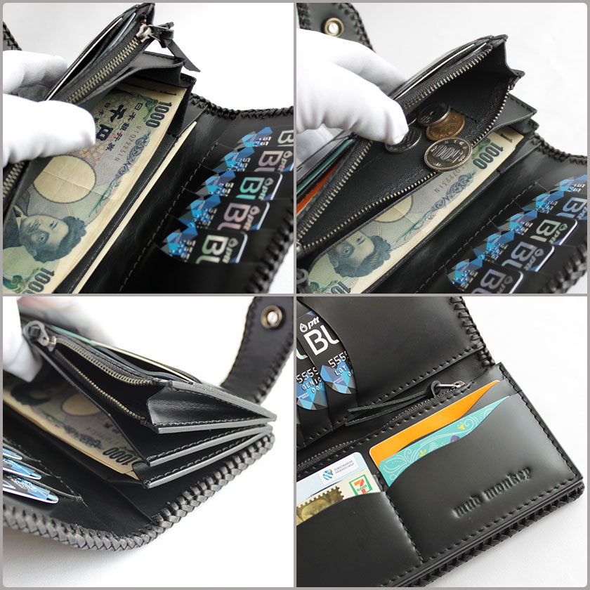 カービングウォレット 透かし彫り長財布 レザーロングウォレット