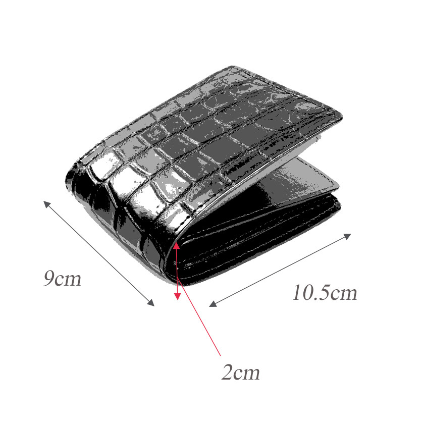 二つ折り財布 / クロコダイル財布 ネイビーブルー /イタリアンレザー