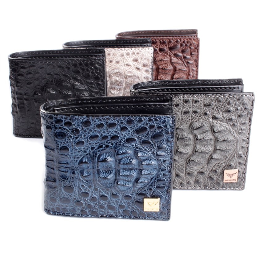 【初売り】 二つ折り財布/ワニ革・サドルレザー/ショートウォレット ピアス