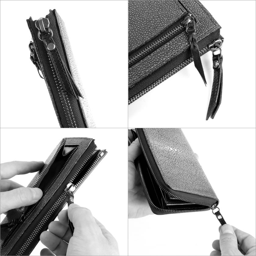 L字ラウンドファスナー長財布/スティングレイ・エイ/パープルネイビー