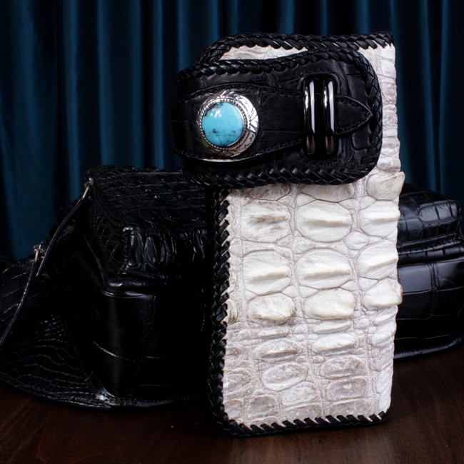 バイカーズウォレット クロコダイル 長財布 ヘビー級背面テイル