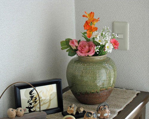 在庫数限り 信楽焼 花瓶 ビードロ 丸 6.5号 おしゃれ 一輪挿し 小さい